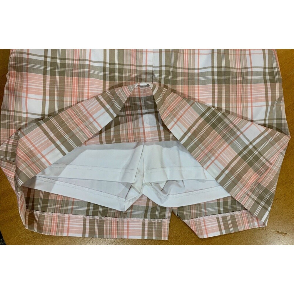 Izod Womens Size 12 XFG Stretch Pink and Tan Plaid Golf Skirt New without Tags - Picture 8 of 10
